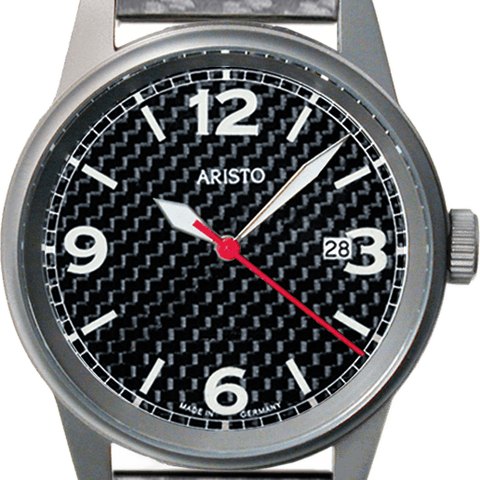 Aristo Fliegeruhr Titan Carbon Quarz 5H83Q
