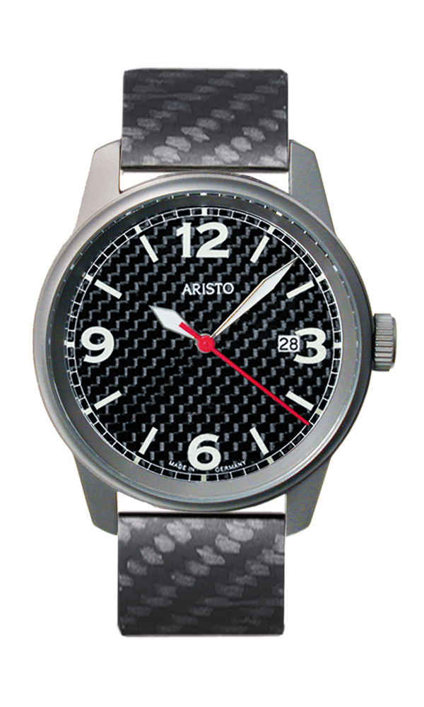 Aristo Fliegeruhr Titan Carbon Quarz 5H83Q