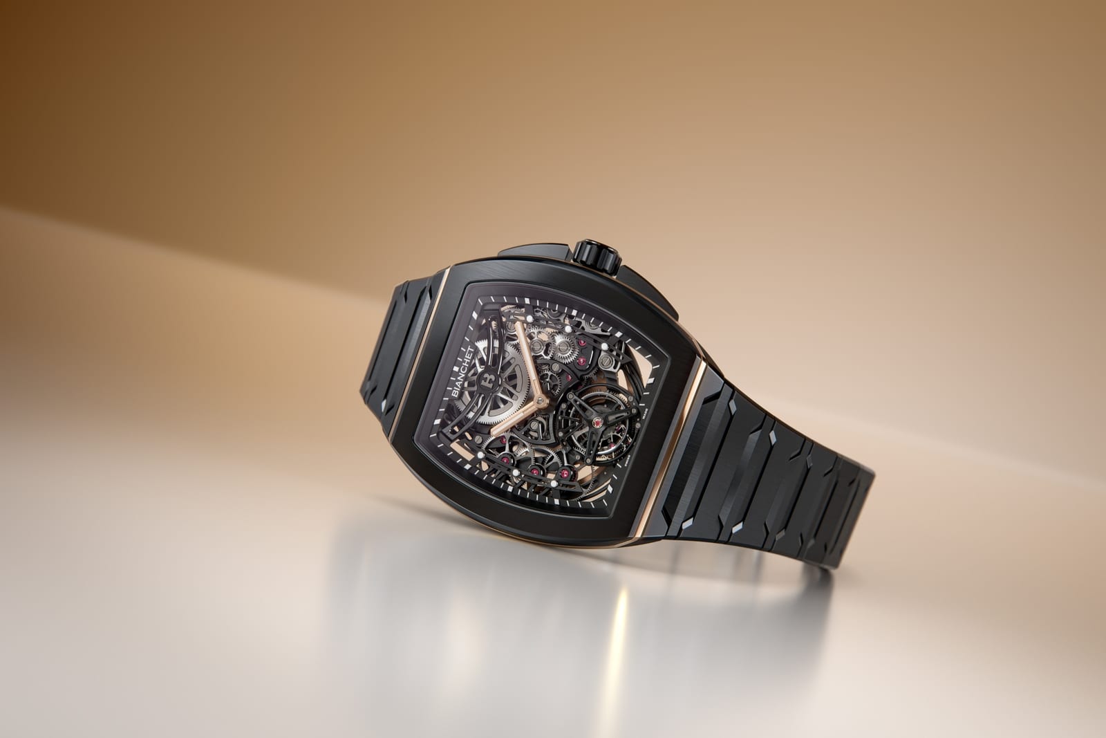 Bianchet UltraFino Tonneau Flying Tourbillon (Black Ceramic, Rose Gold)