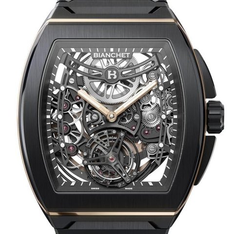 Bianchet UltraFino Tonneau Flying Tourbillon (Black Ceramic, Rose Gold)