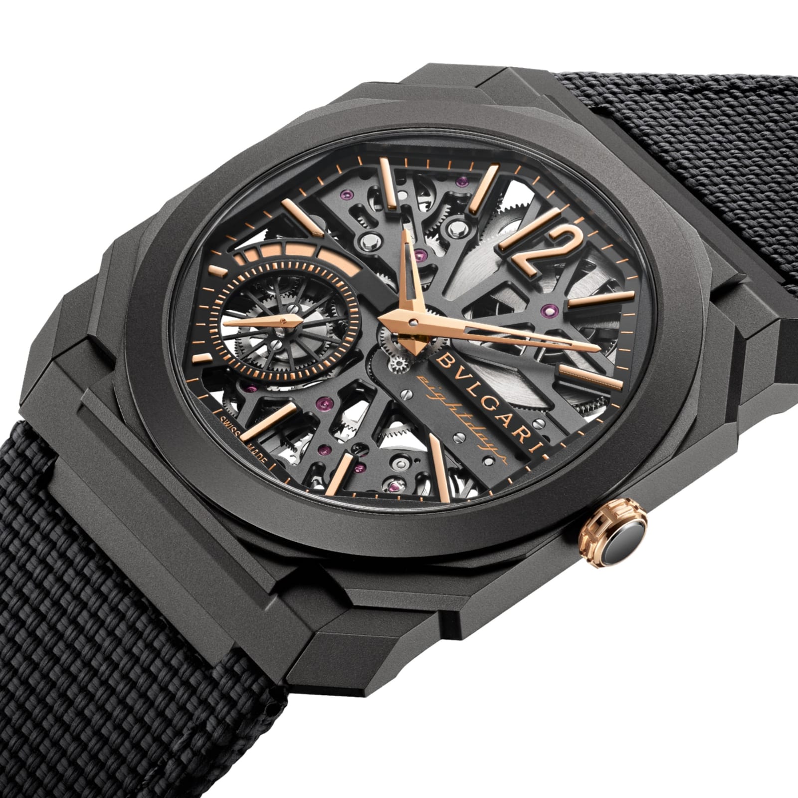 Bulgari Octo Finissimo Skeleton 8 Days Black DLC Titanium