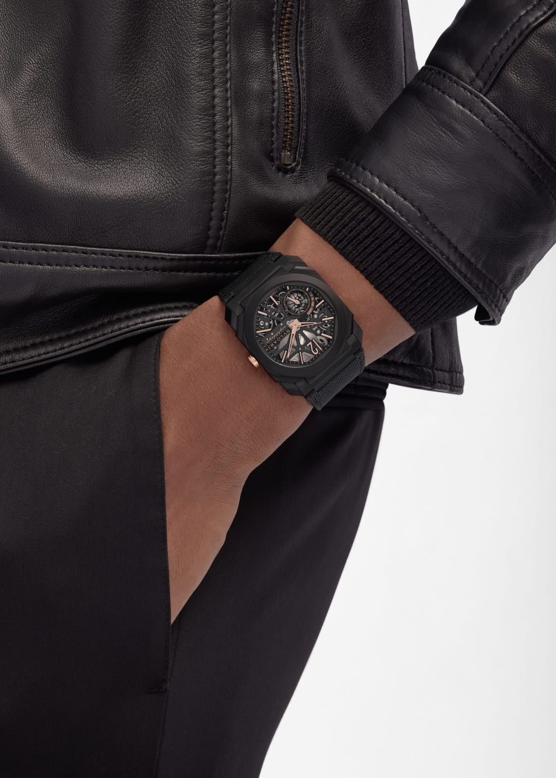Bulgari Octo Finissimo Skeleton 8 Days Black DLC Titanium