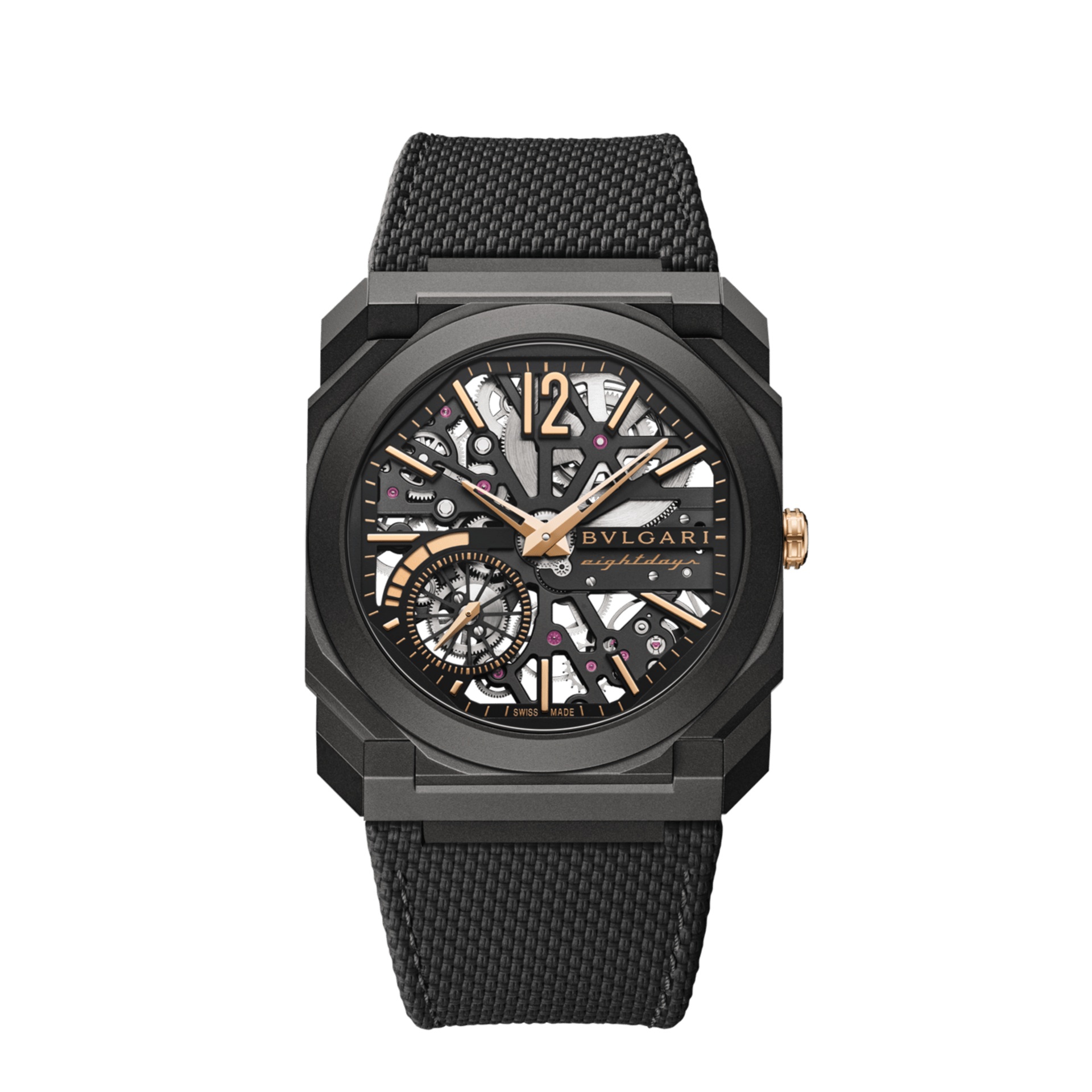 Bulgari Octo Finissimo Skeleton 8 Days Black DLC Titanium