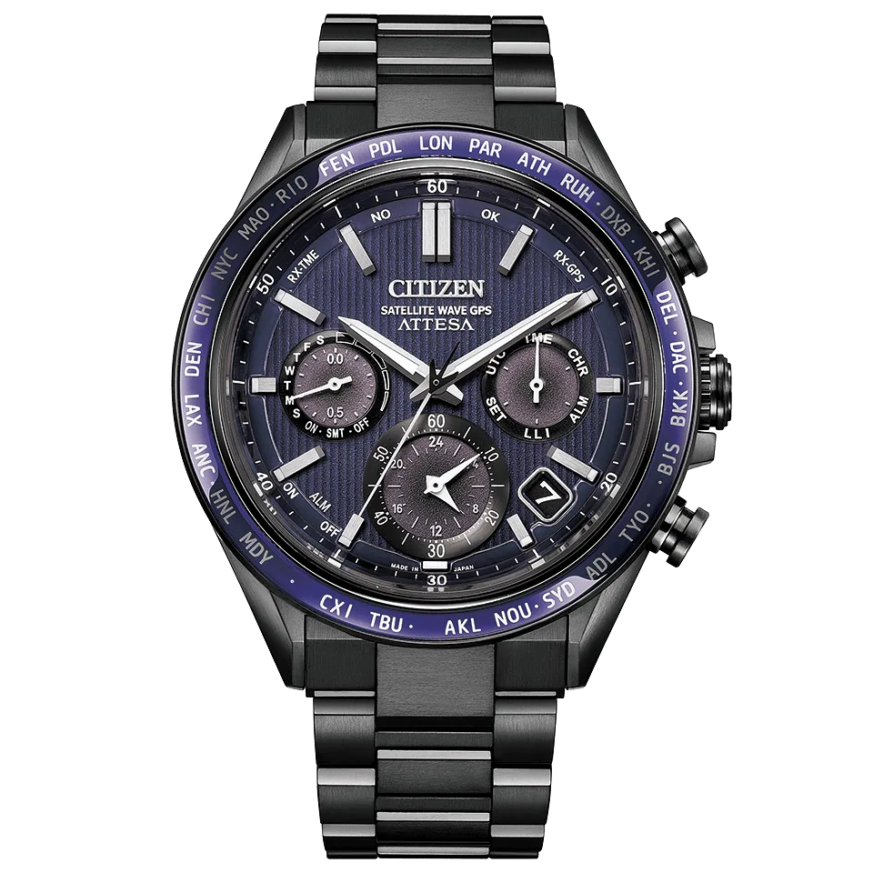 Citizen Attesa Black Titanium Eco-Drive GPS (Super Titanium, DLC)