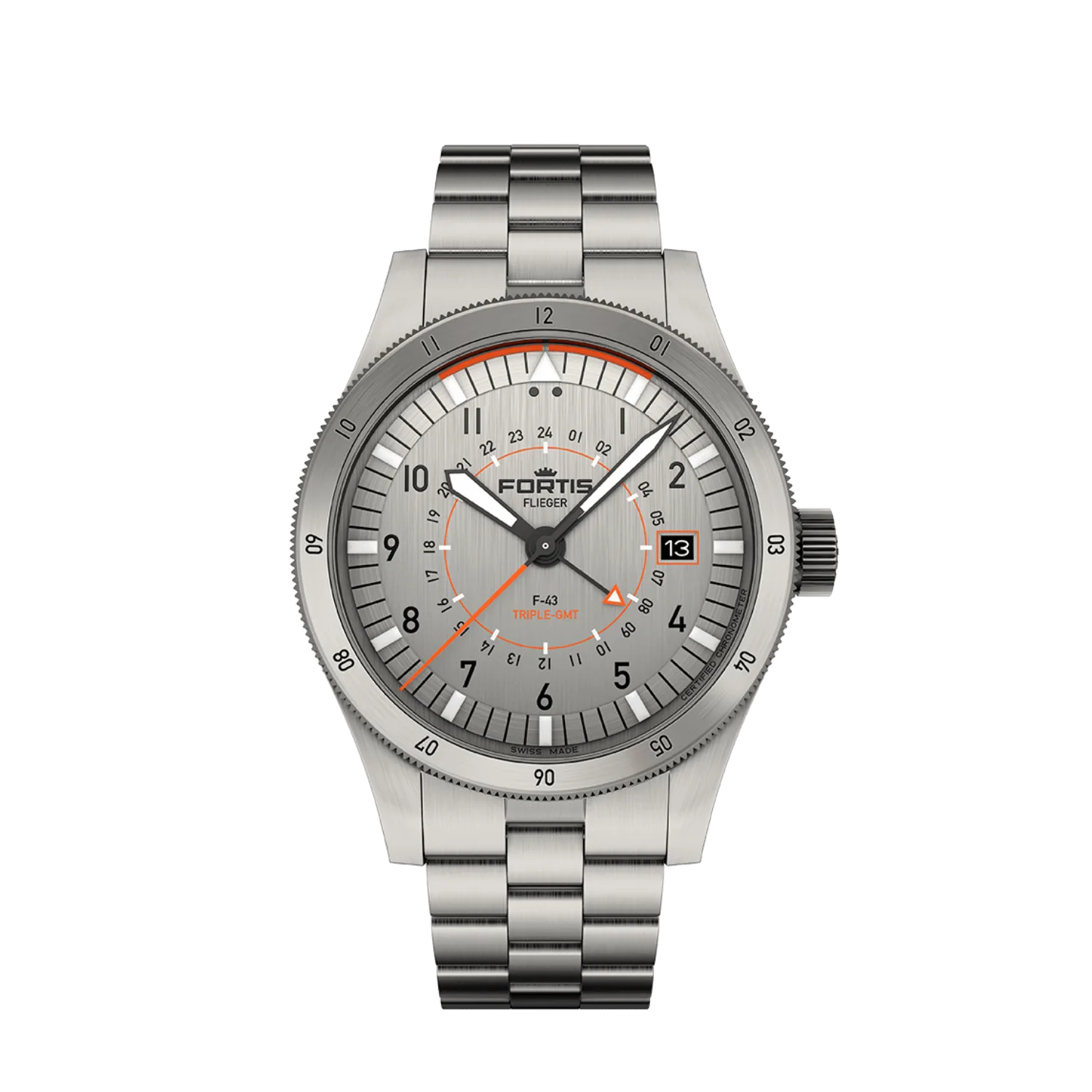 Fortis Flieger F-43 Triple-GMT Titanium