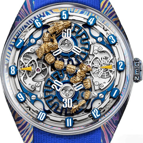 Genus GNS1.2 Dragon Blue (Damascene titanium)