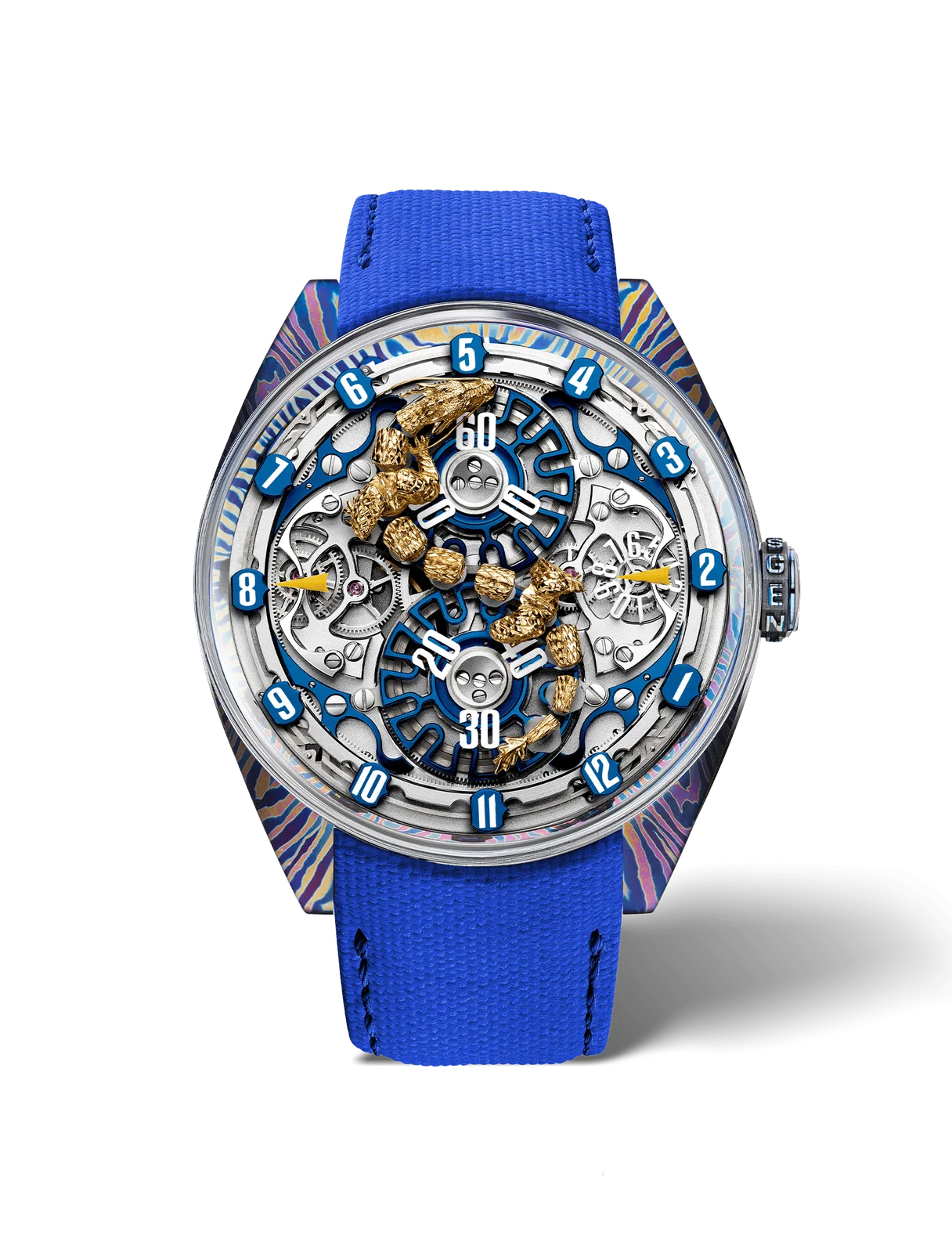 Genus GNS1.2 Dragon Blue (Damascene titanium)