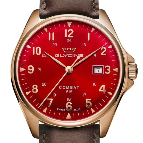 Glycine Combat Classic Bronze 42 (Red Dial)