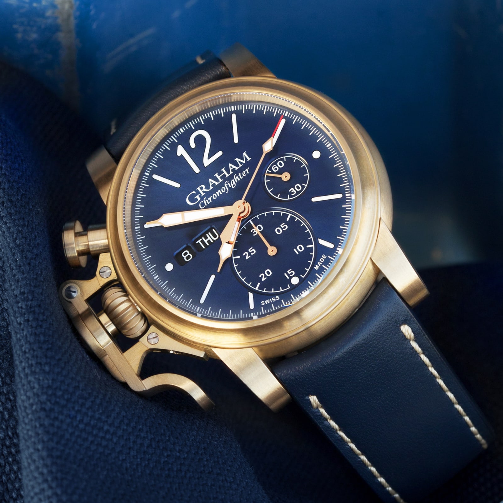 Graham Chronofighter Vintage Bronze and Blue