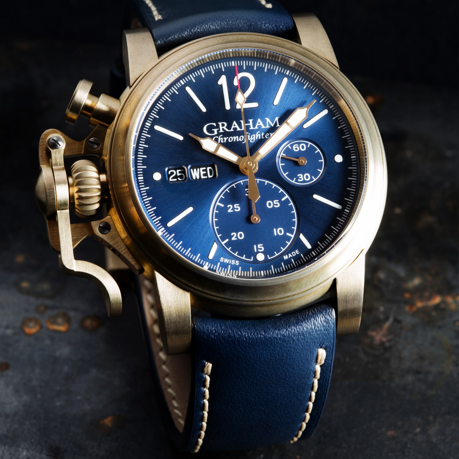 Graham Chronofighter Vintage Bronze and Blue