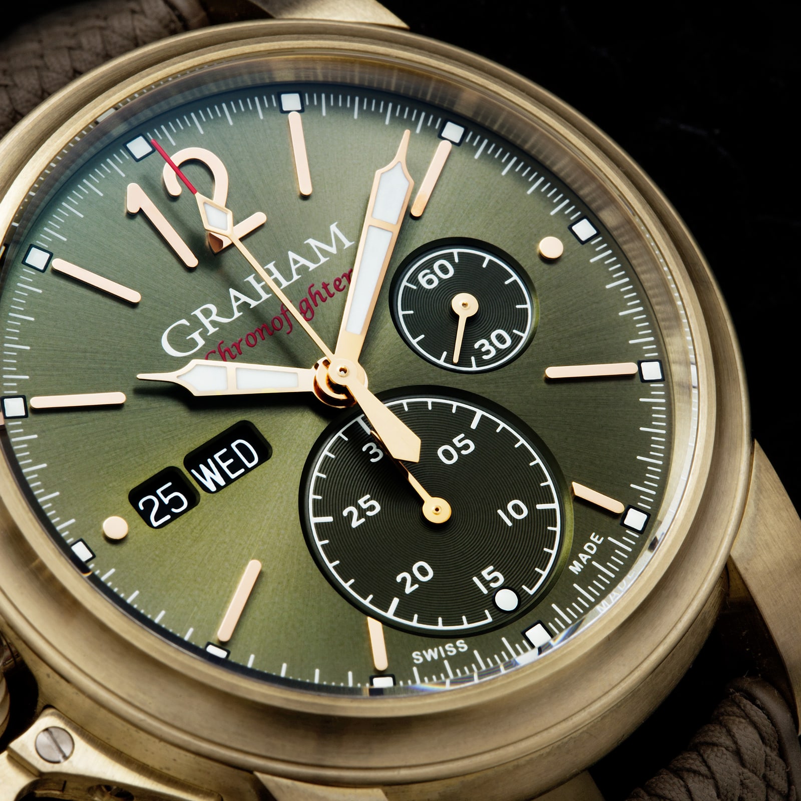 Graham Chronofighter Vintage Bronze and Green