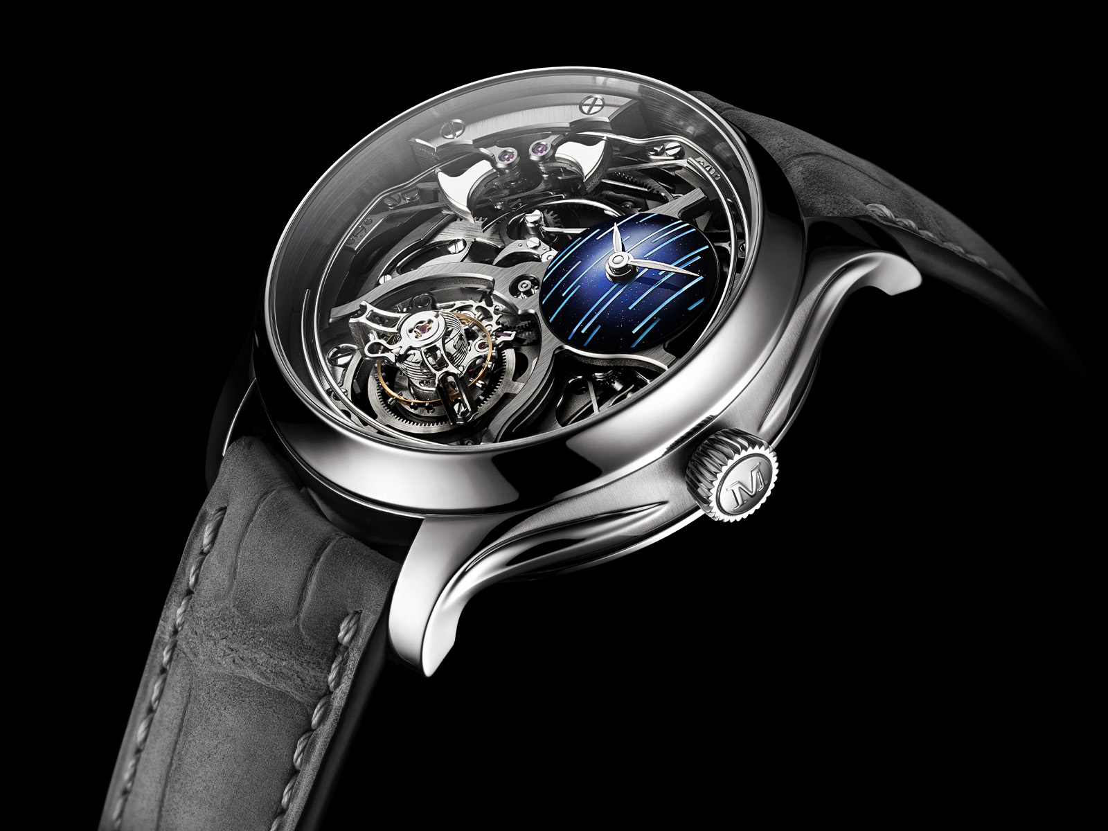 H. Moser & Cie Endeavour Minute Repeater Cylindrical Tourbillon Skeleton Cosmic Rain (titanium)