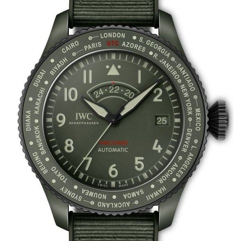 IWC Pilot's Watch Timezoner Top Gun Woodland (green ceramic)