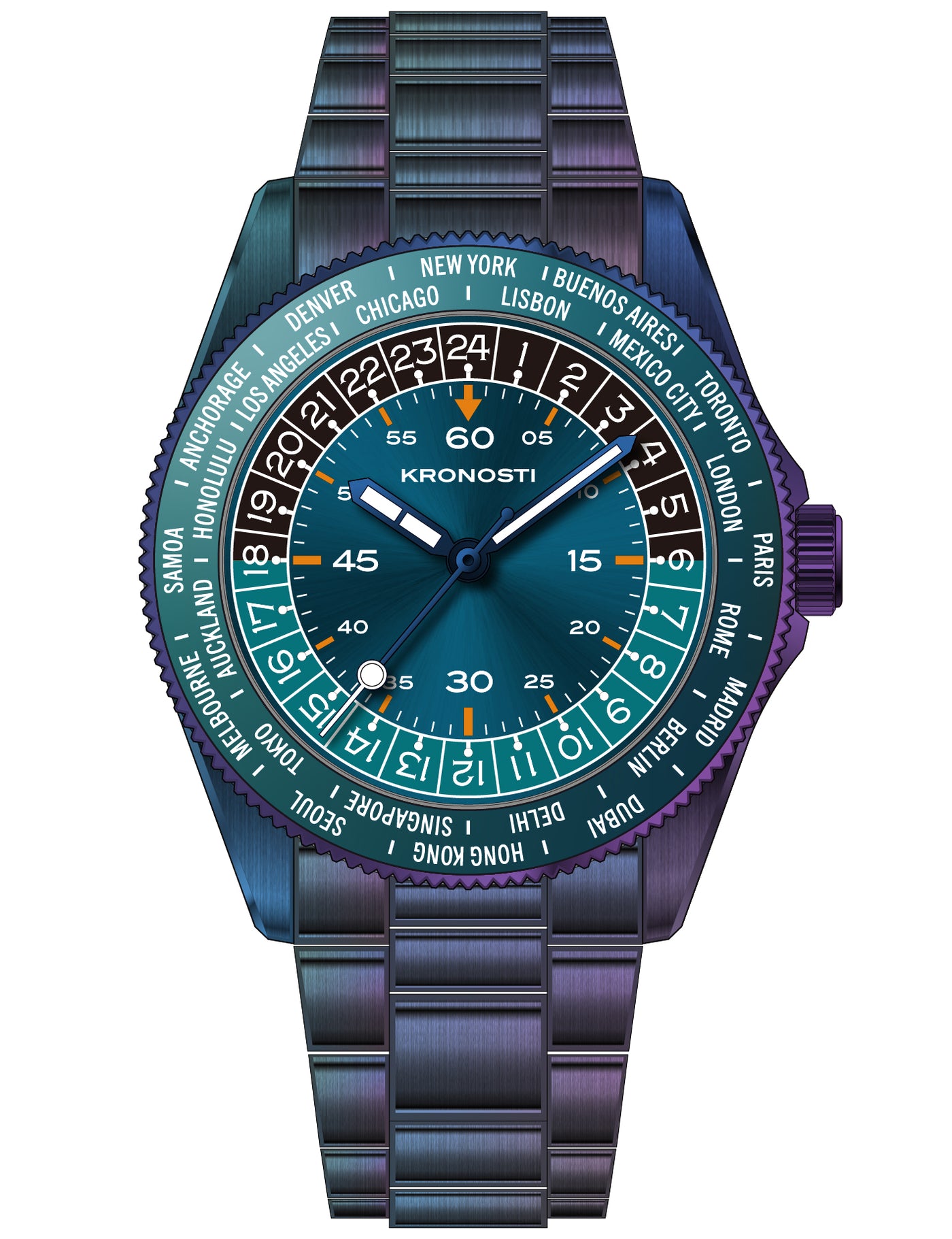KRONOSTI Deep Explorer Aurora Titanium GMT