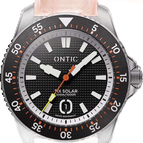 Ontic Utility - 40mm Men's Titanium Watch - Black/Orange - Swiss Solar
