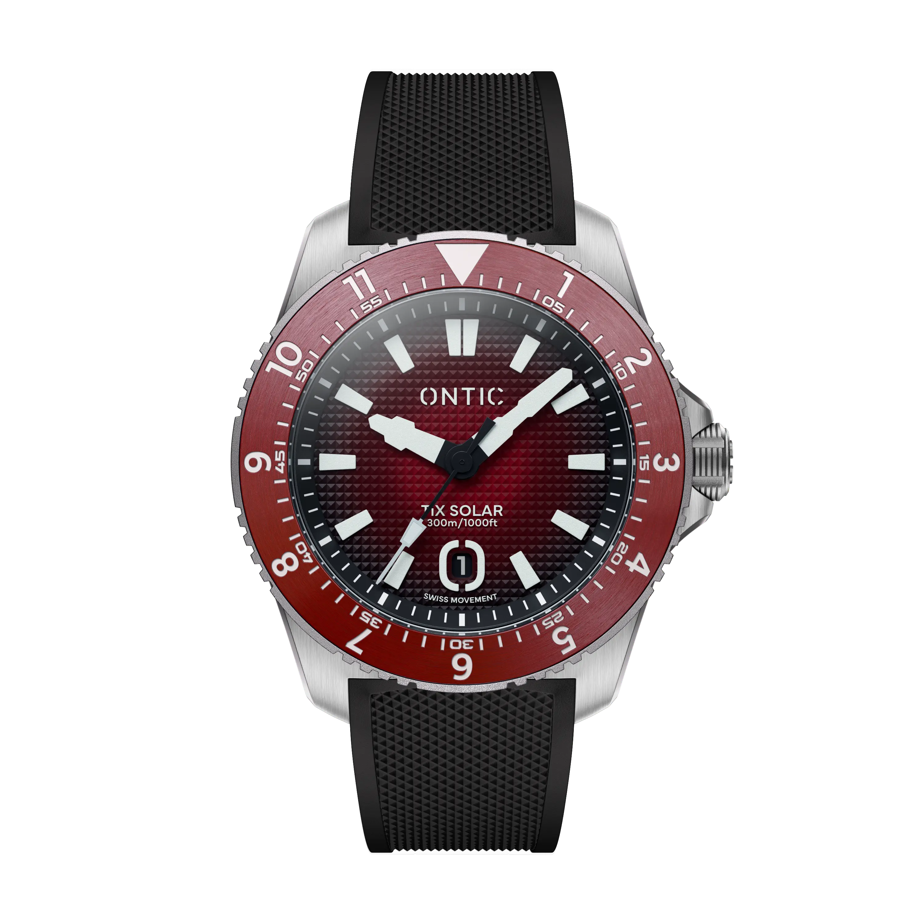 Ontic Utility - 40mm Men's Titanium Watch - Ember Red - Swiss Solar
