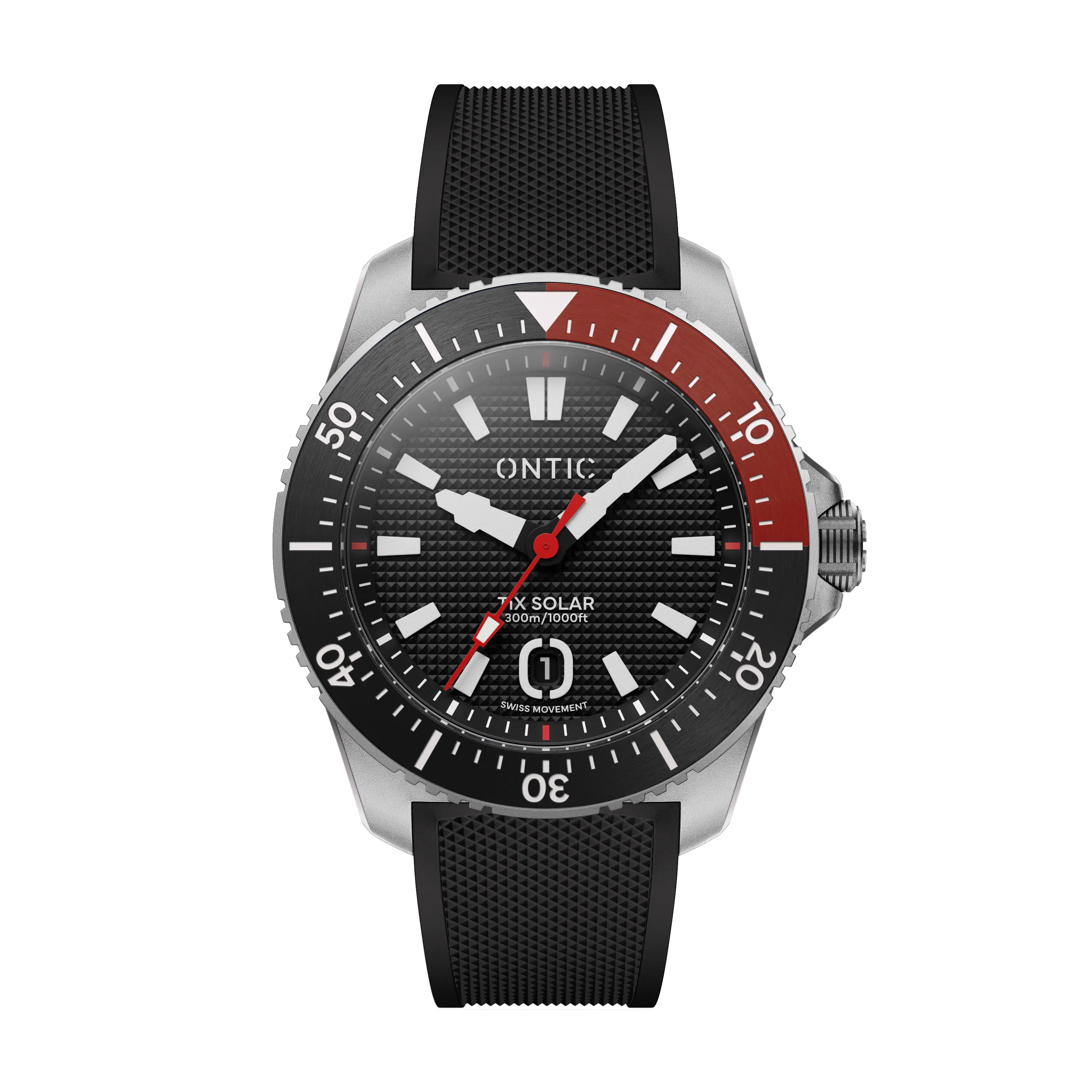 Ontic Utility - 40mm Men's Titanium Dive Watch - Graphite - Swiss Solar - 300m Water Resis