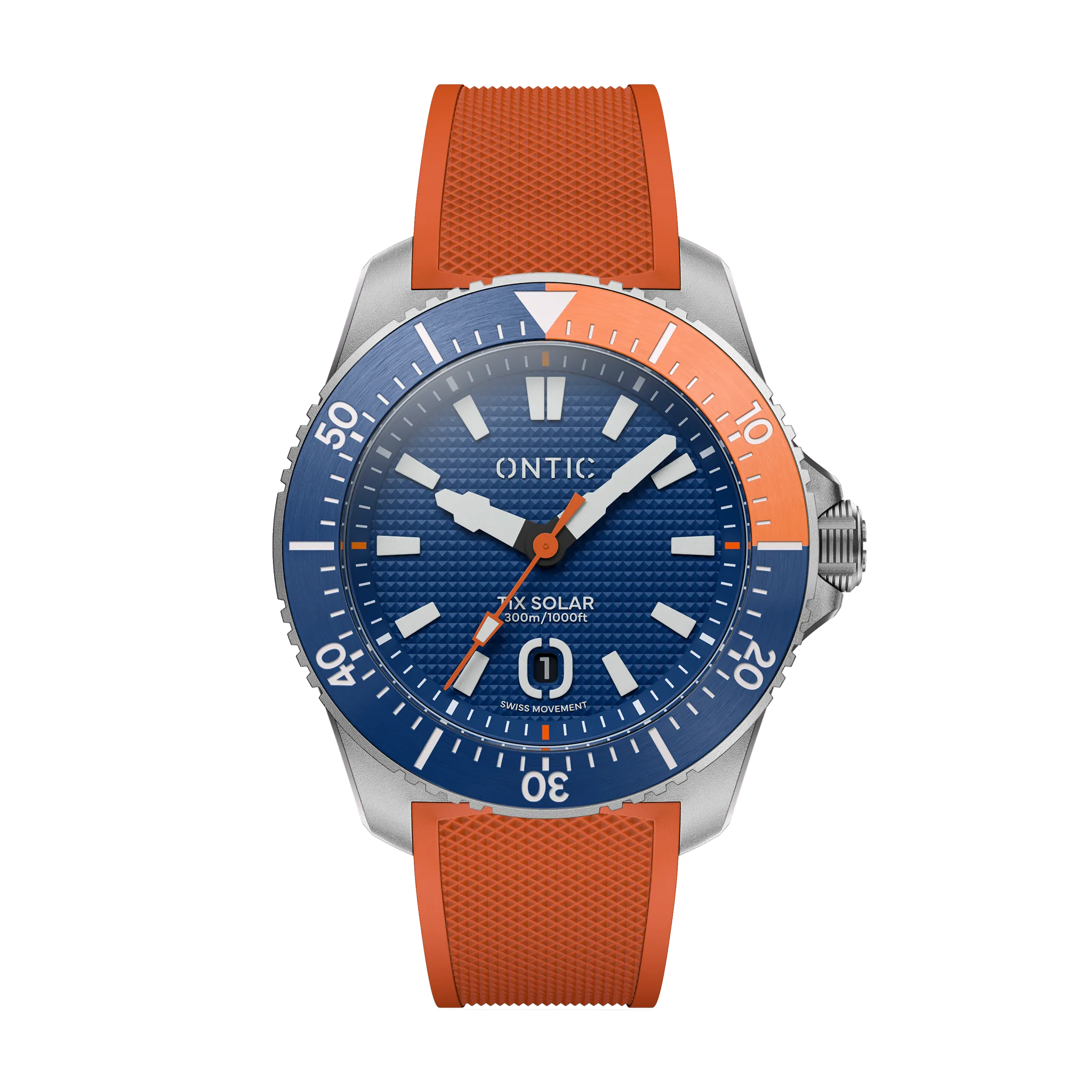 Ontic Utility - 40mm Men's Titanium Dive Watch - Marine Blue - Swiss Solar - 300m Water Re