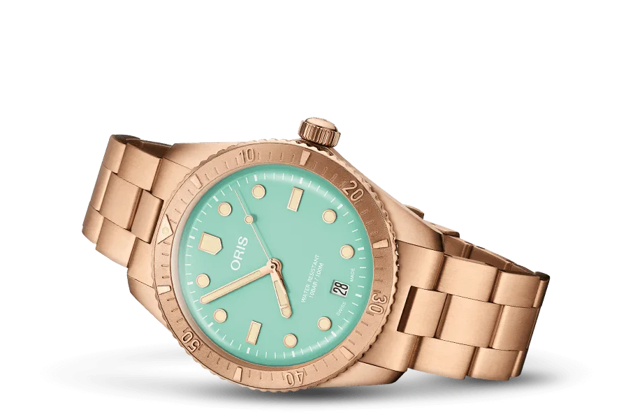 Oris Divers Sixty-Five Cotton Candy (Green, Full Bronze)
