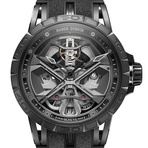 Roger Dubuis Excalibur Spider Huracan Black DLC Titanium 45mm (black Alcantara)