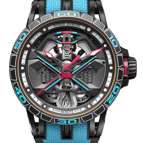 Roger Dubuis Excalibur Spider Huracan Black DLC Titanium 45mm (white dial, pink gold markers)