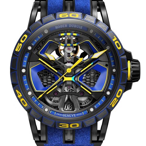 Roger Dubuis Excalibur Spider Huracan Black DLC Titanium 45mm (blue/black dial)