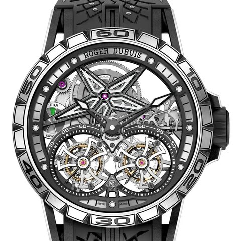 Roger Dubuis Excalibur Spider Pirelli Double Tourbillon Black DLC Titanium 47mm (polished chamfers)