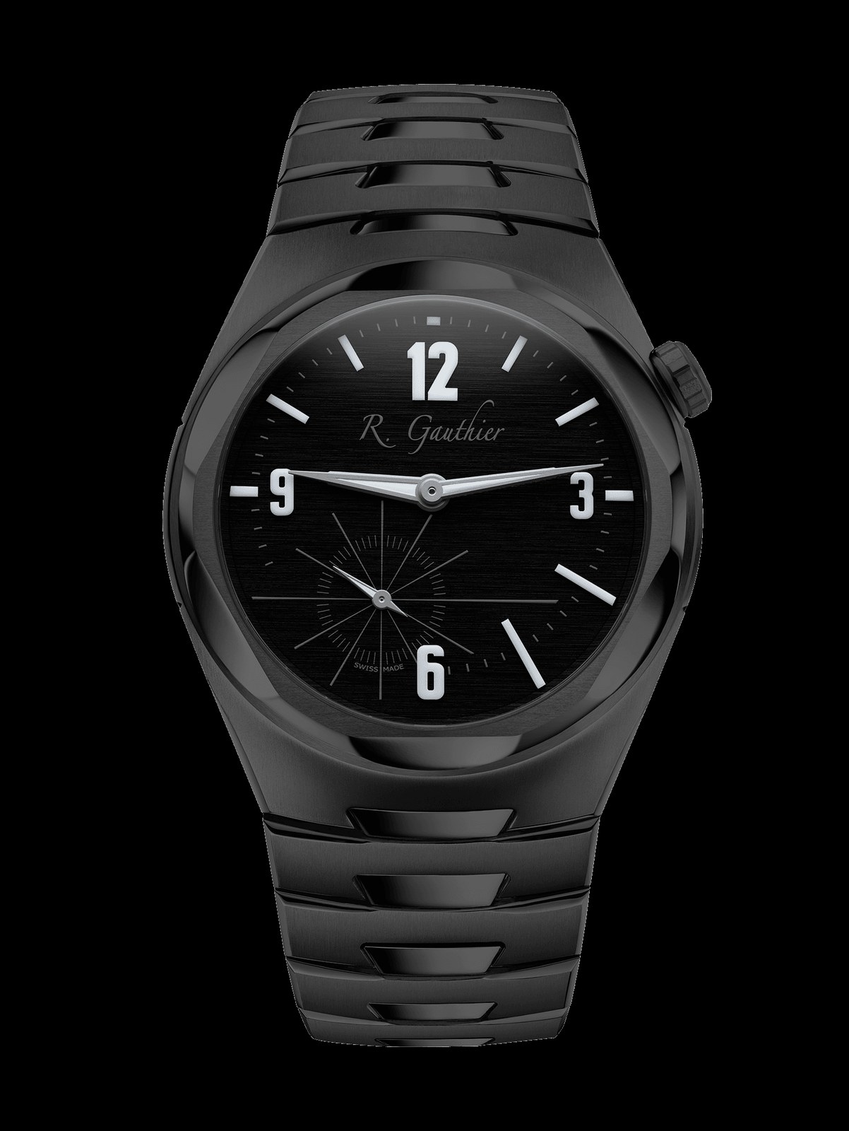 Romain Gauthier C by Romain Gauthier Titanium Edition Bracelet, Black structured dial